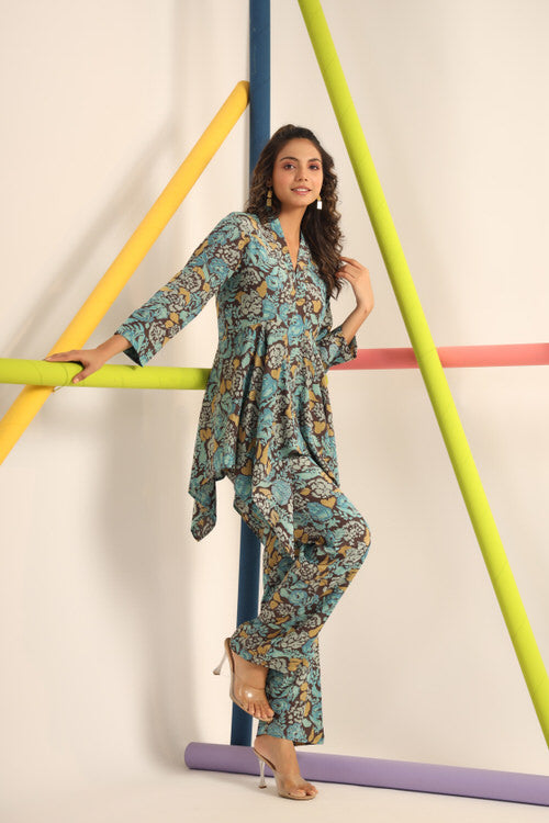 Fleur Brown Russian Silk Co-ord Set