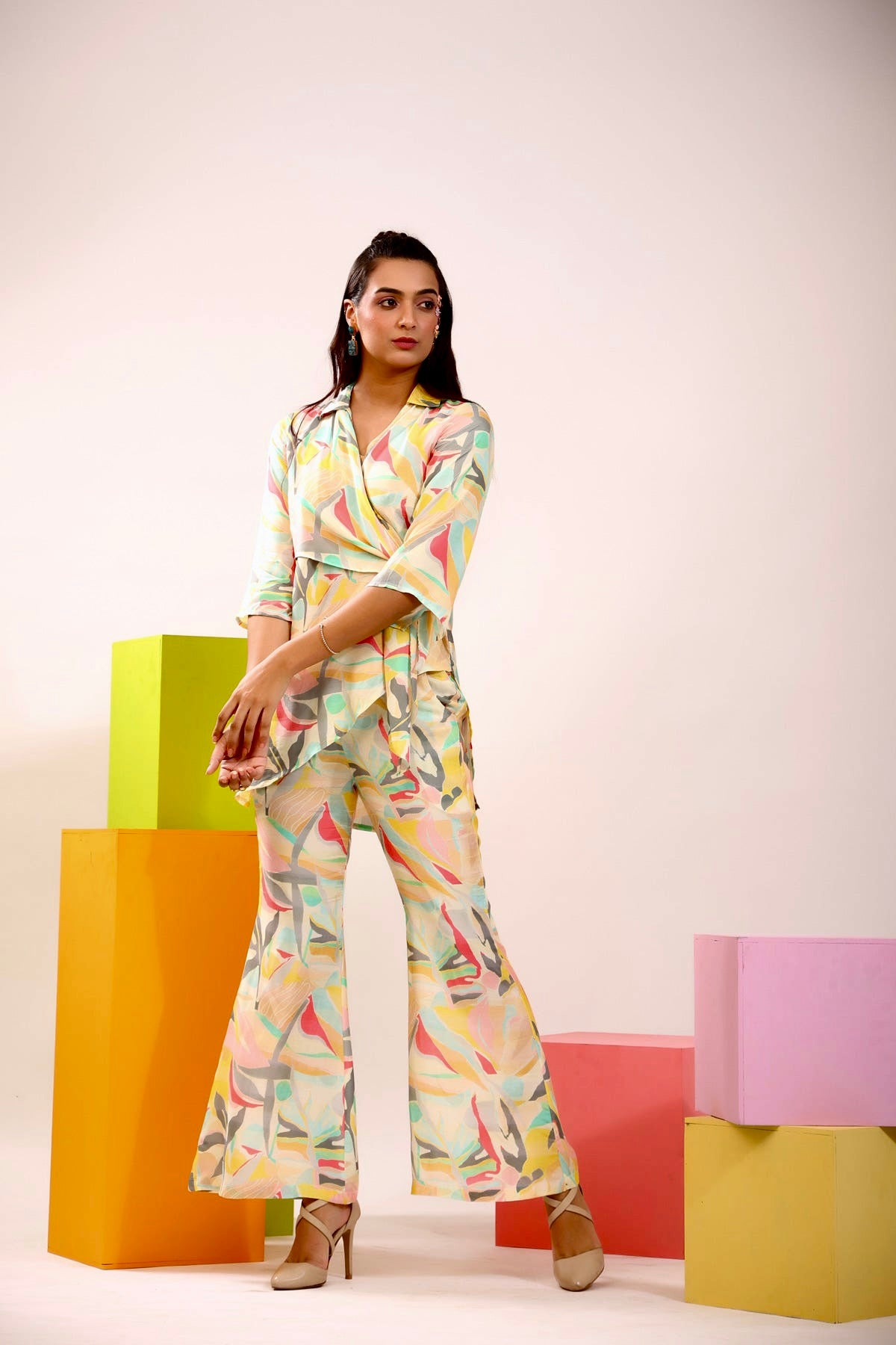 Abstract Canopy Muslin Silk Co-ord Set