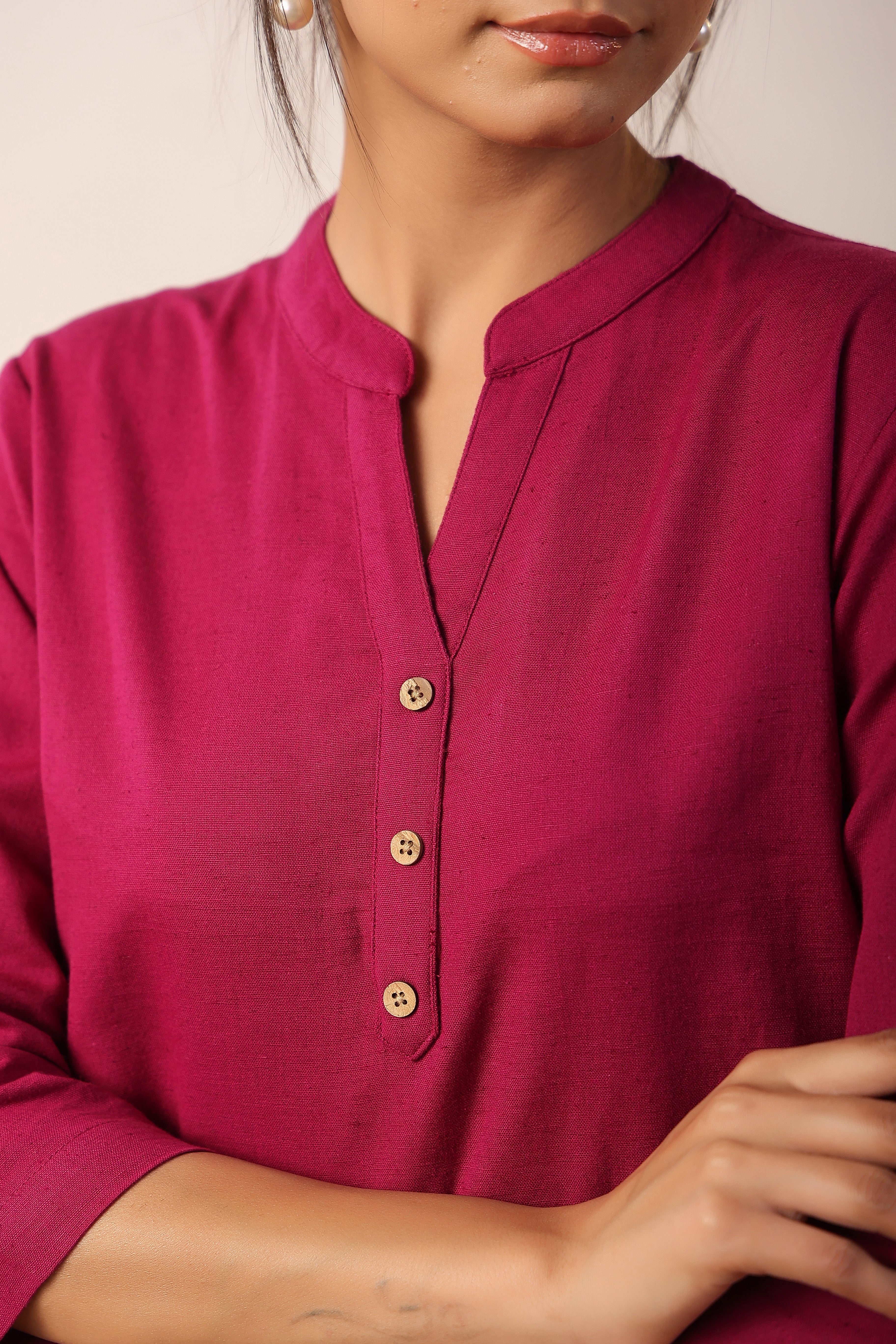 Earthy Magenta Cotton Top