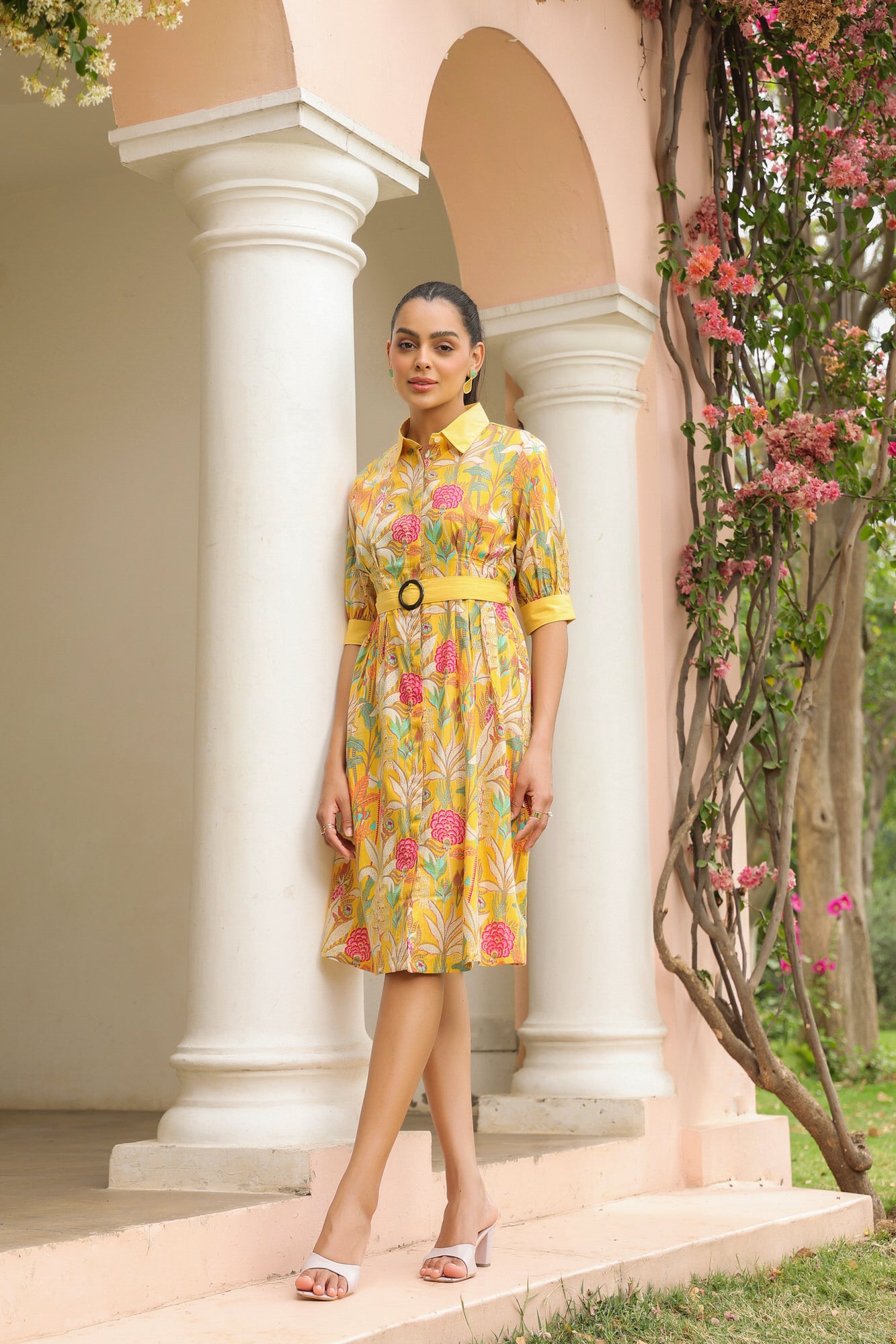 Belted Buttercup Cotton Dress