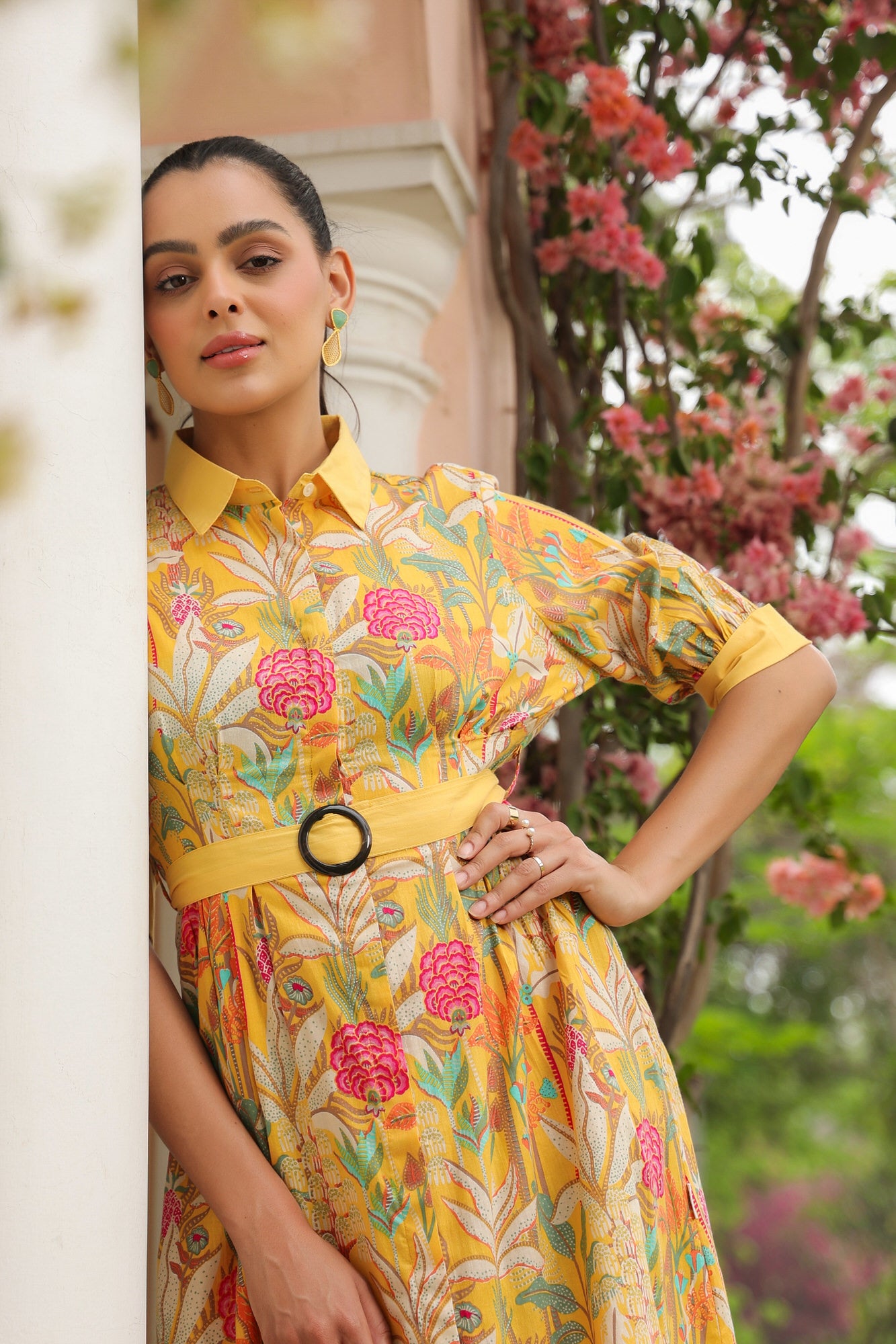 Belted Buttercup Cotton Dress