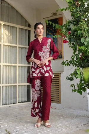 Wine Whimsy Russian Silk Co-ord Set