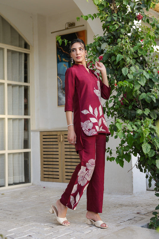 Wine Whimsy Russian Silk Co-ord Set