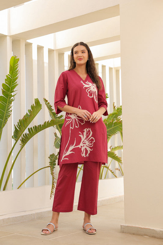Cherry Pink Cotton Co-ord Set