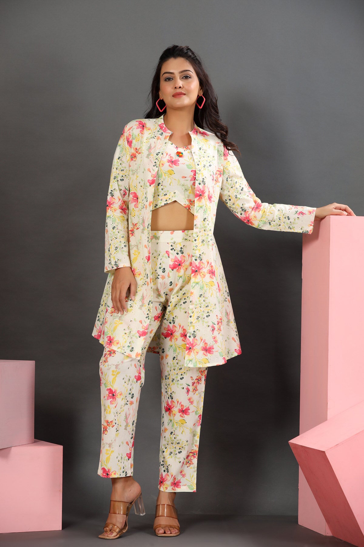 Shifli Work On Cotton Three Piece Set