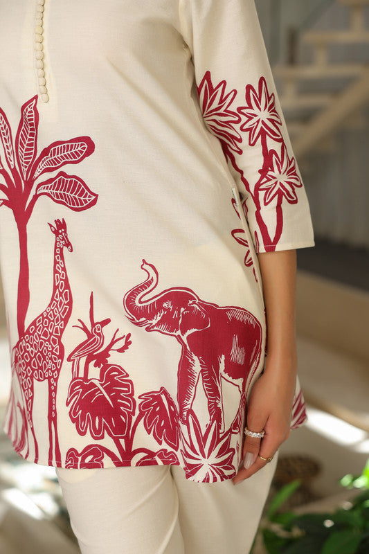 Cherry Frost Cotton Flex Co-ord Set