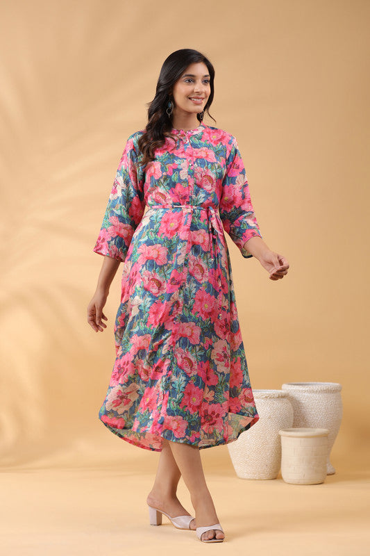 Abstract Aura Dress in Russian Silk