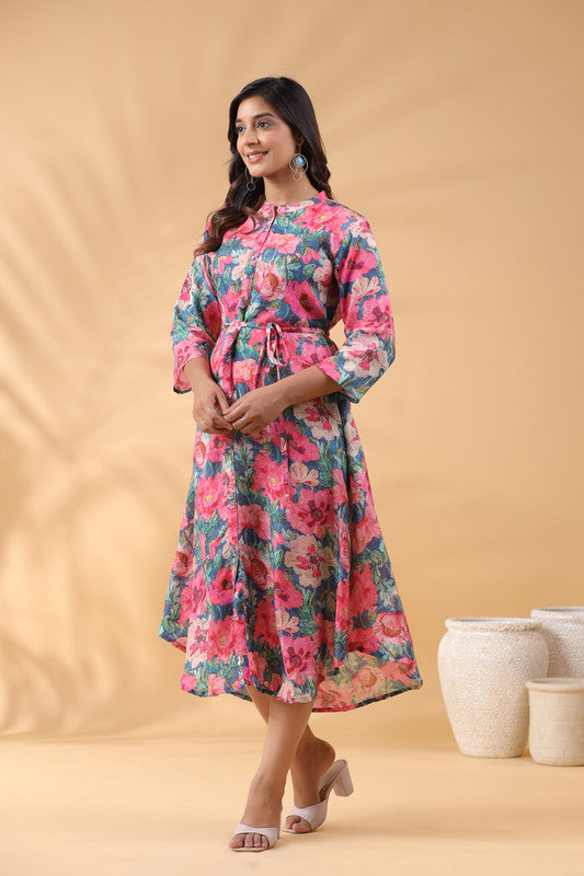 Abstract Aura Dress in Russian Silk