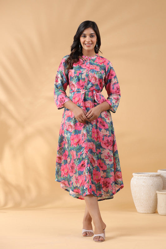 Abstract Aura Dress in Russian Silk