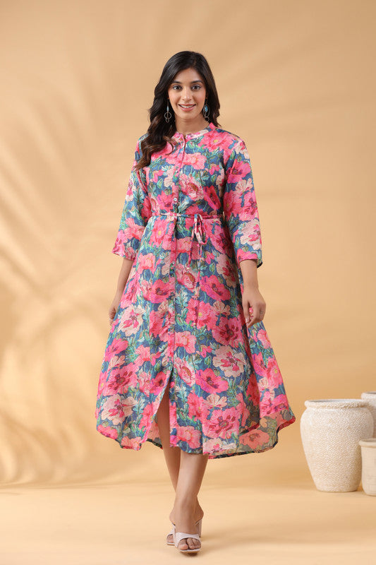 Abstract Aura Dress in Russian Silk