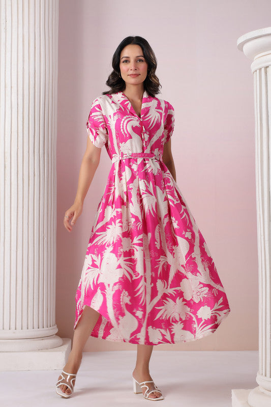 Pink Swan Russian Silk Dress