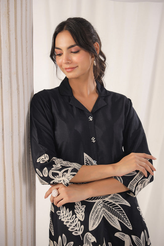 Midnight Tropics Silk Top