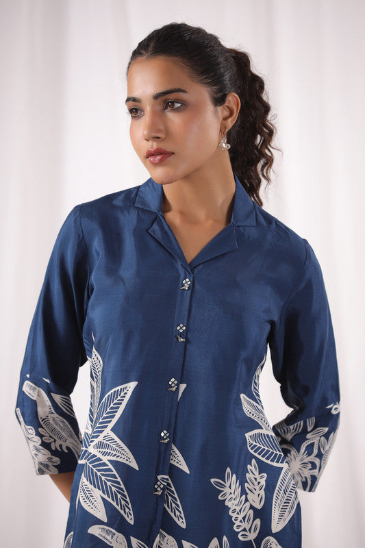 Sapphire Garden Bloom Russian Silk Top