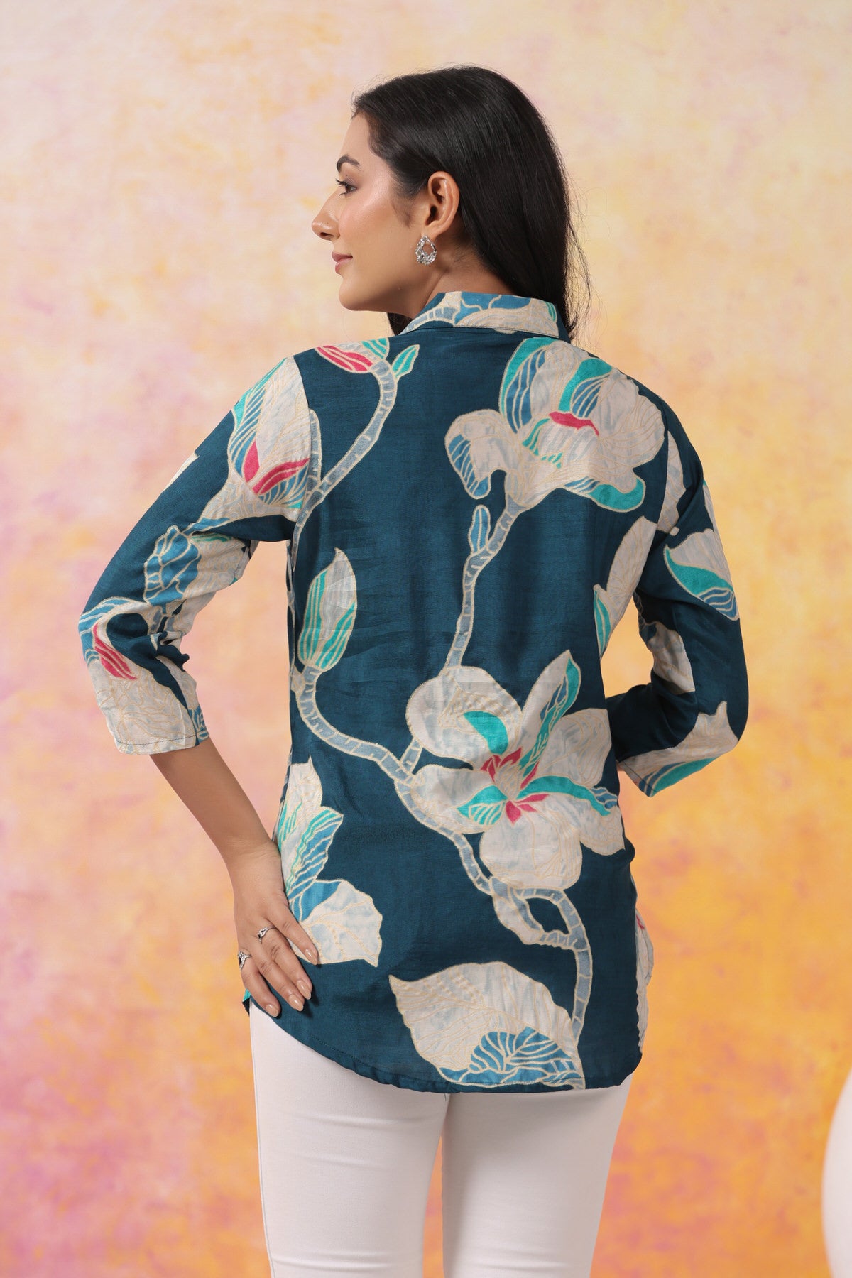 Midnight Garden Muslin Silk Shirt