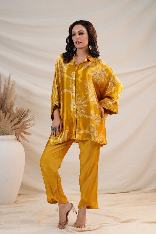 Sunlit Mustard Luxe Russian Silk Co-ord Set