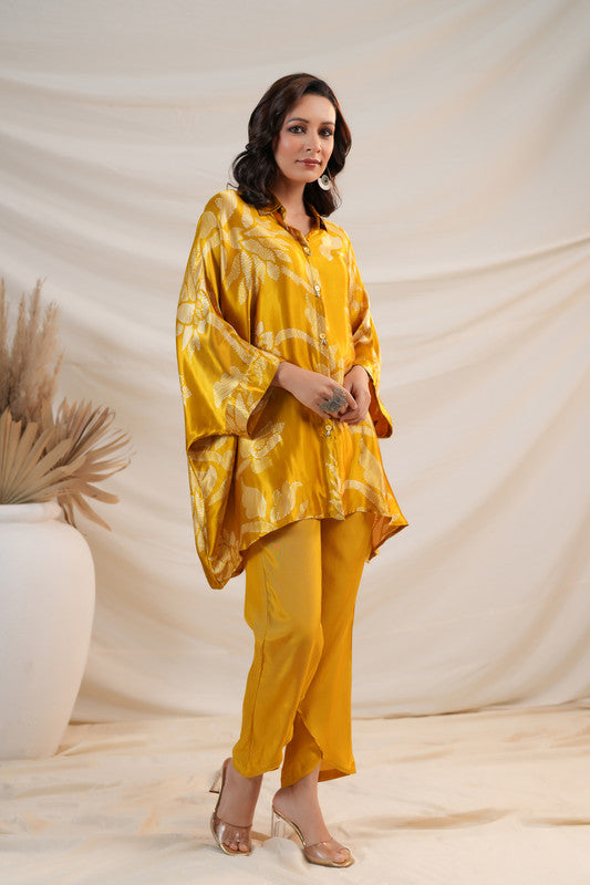 Sunlit Mustard Luxe Russian Silk Co-ord Set