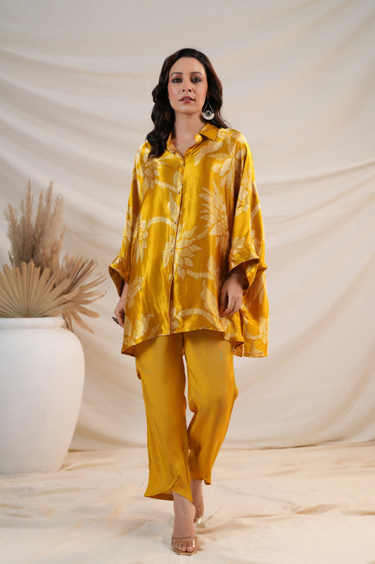 Sunlit Mustard Luxe Russian Silk Co-ord Set