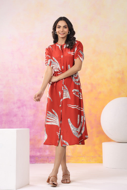 Rust Mirage Russian Silk Dress