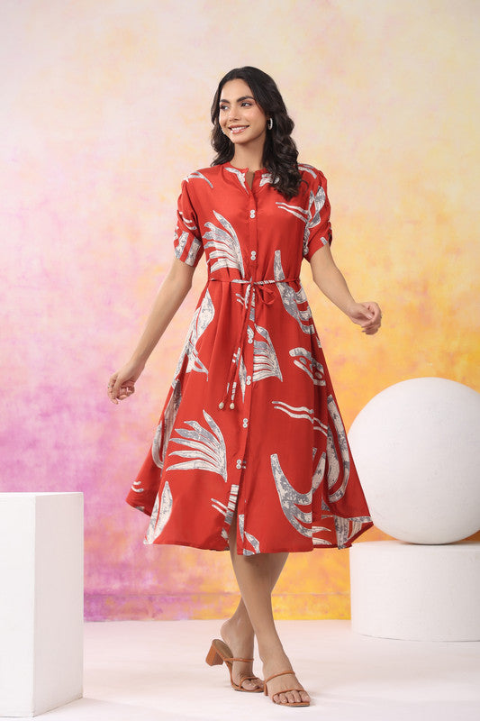 Rust Mirage Russian Silk Dress