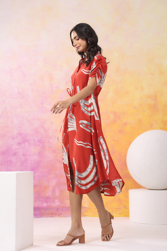 Rust Mirage Russian Silk Dress