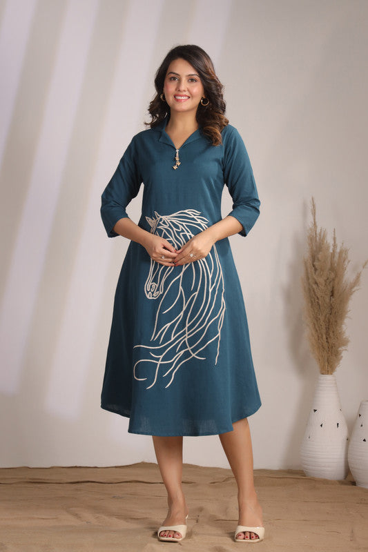 Rama Horse Embroidery Dress