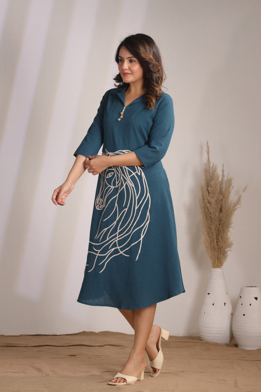 Rama Horse Embroidery Dress