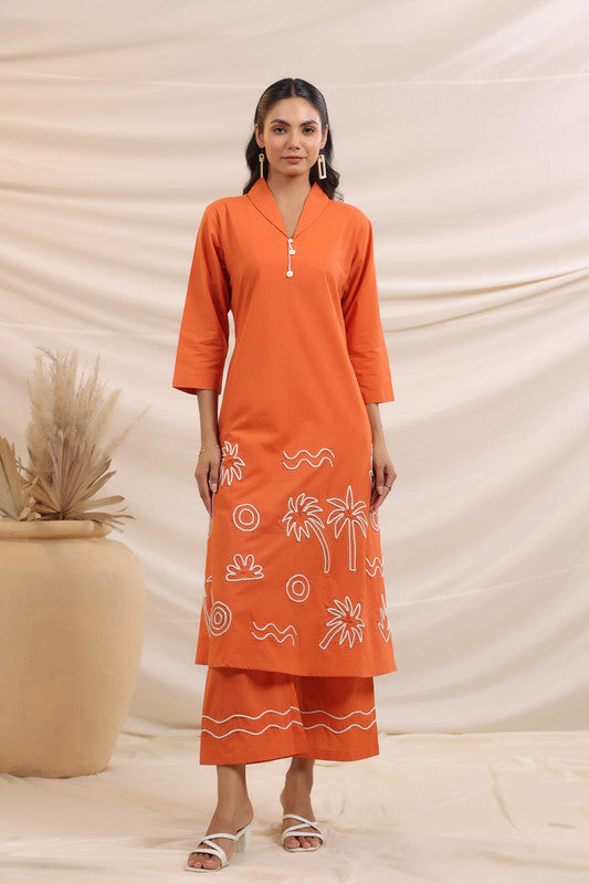 Rust Palm Breeze – Cotton Co-ord Set