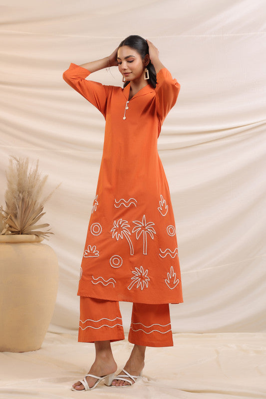 Rust Palm Breeze – Cotton Co-ord Set