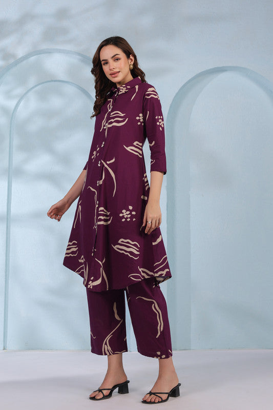 Purple Botnical Co-ord Set
