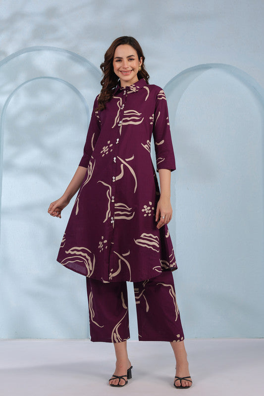 Purple Botnical Co-ord Set