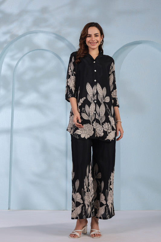 Monochrome Garden in Black Co-Ord Set