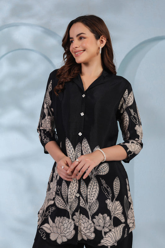 Monochrome Garden in Black Co-Ord Set