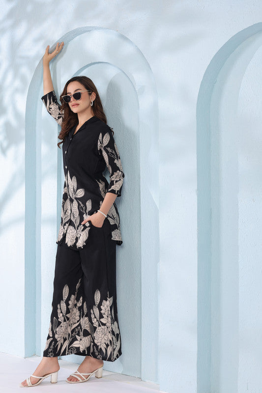 Monochrome Garden in Black Co-Ord Set