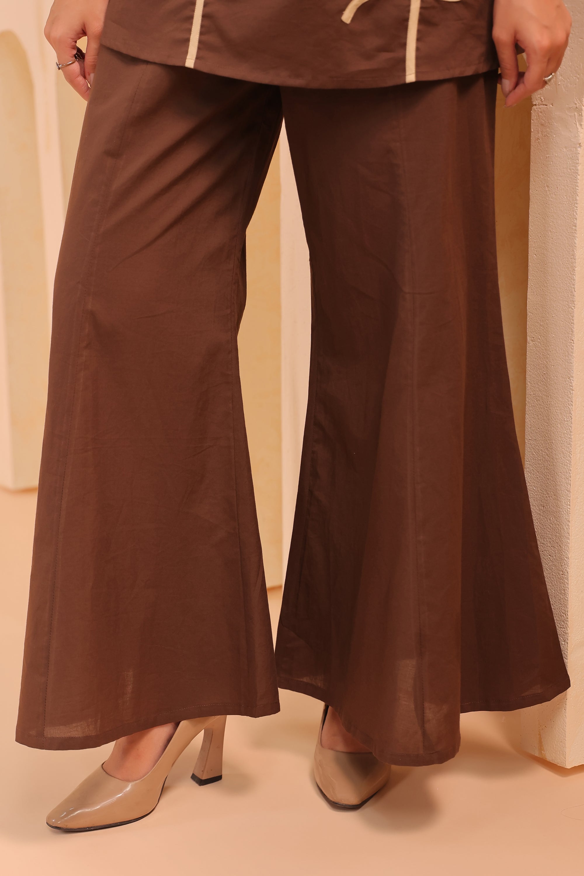 Mocha Chic Flamingo Cotton Co-ord Set