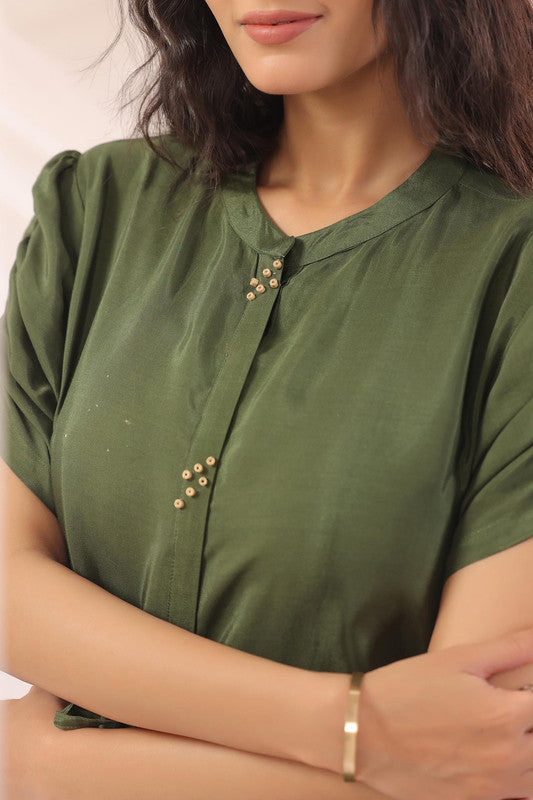 Olive Haven Scenic Printed Russian Silk Dress