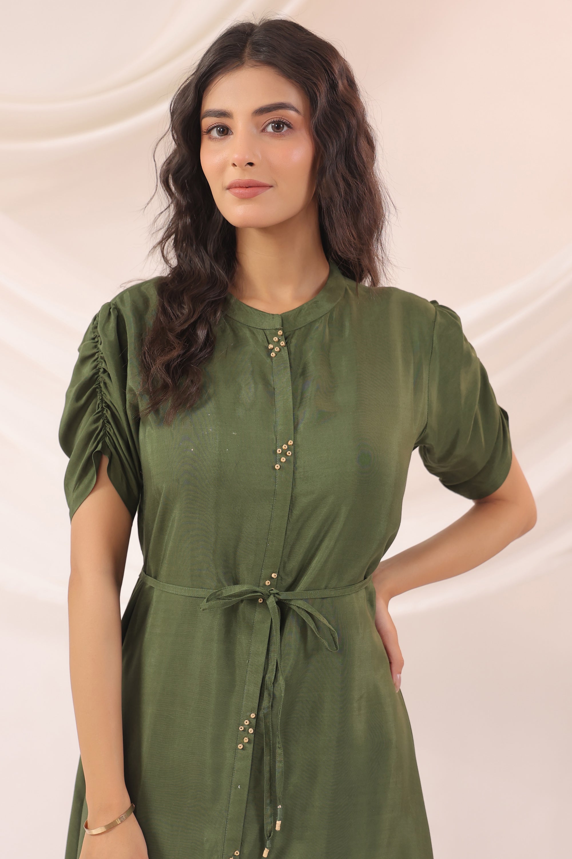 Olive Haven Scenic Printed Russian Silk Dress