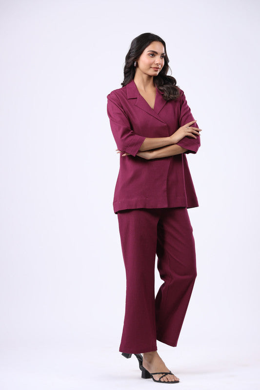 Dusk Rose Cotton Flex Blazer Set