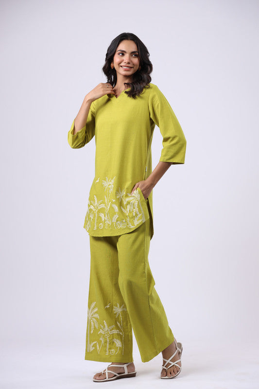 Lime Grove Embroidered Cotton Flex Co-ord Set