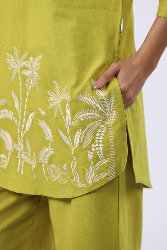 Lime Grove Embroidered Cotton Flex Co-ord Set