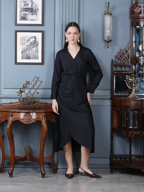 Midnight Black Manhattan Russian Silk Dress