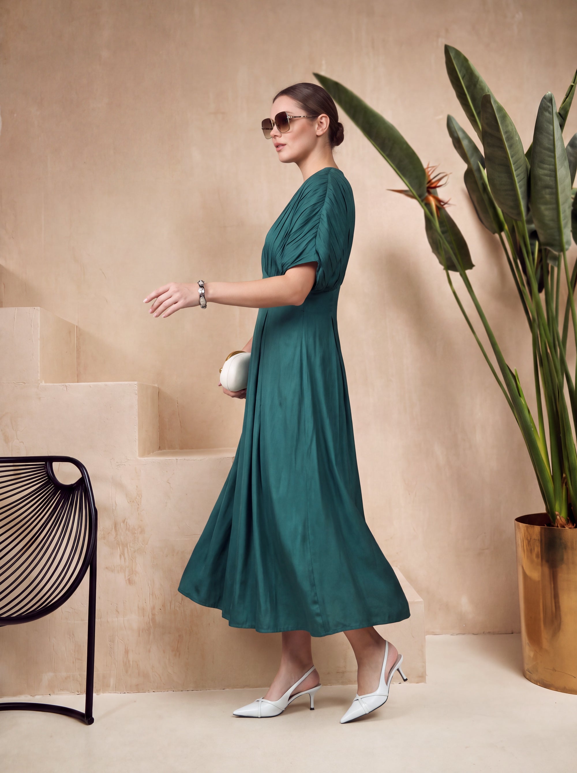 Absinthe Green Affair Russian Silk Dress