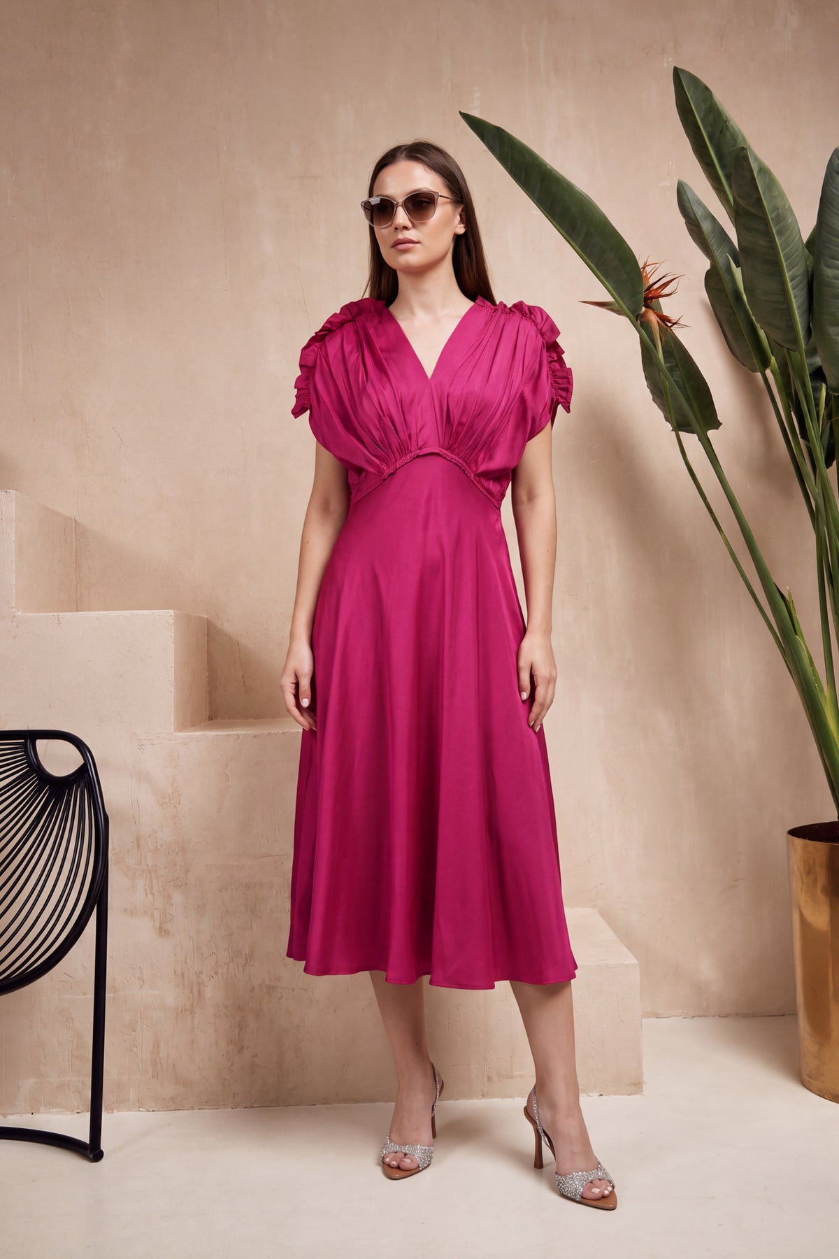 Scarlet Sangria Russian Silk Dress