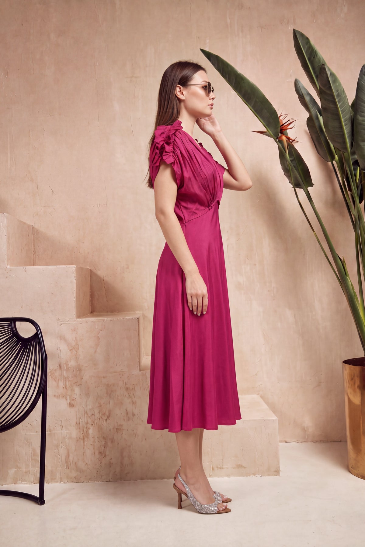 Scarlet Sangria Russian Silk Dress