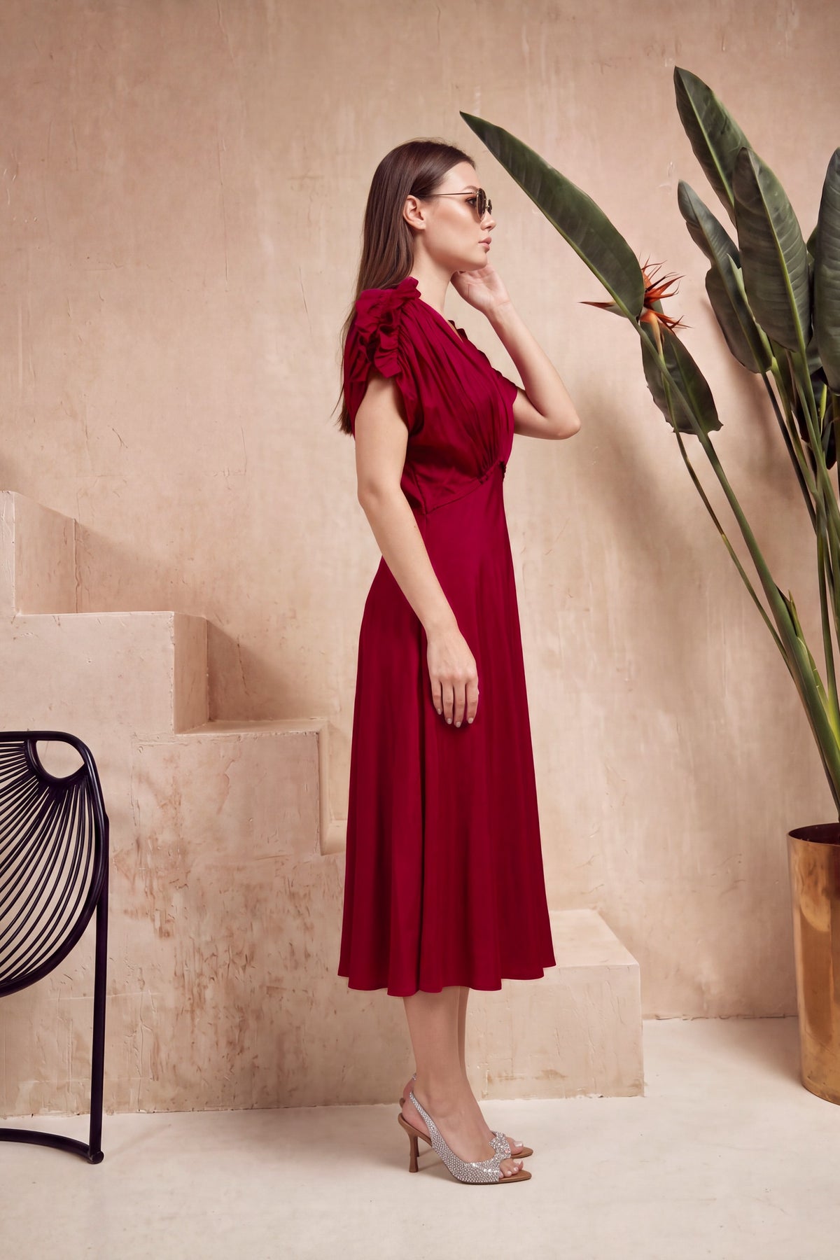 Scarlet Sangria Russian Silk Dress