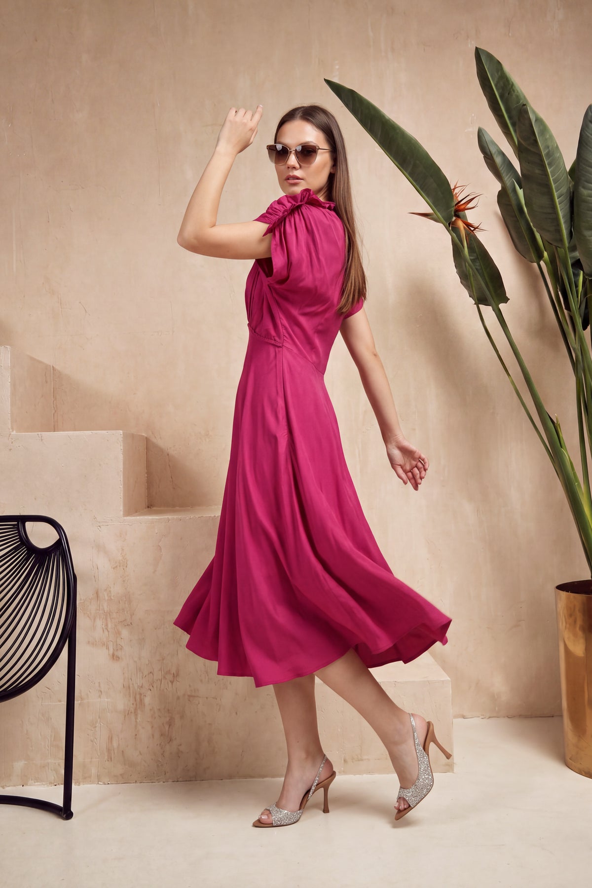 Scarlet Sangria Russian Silk Dress