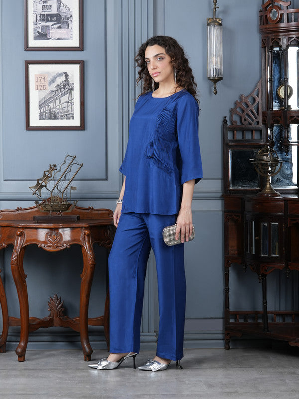 Electric Blue Russian Silk Co-ord Set