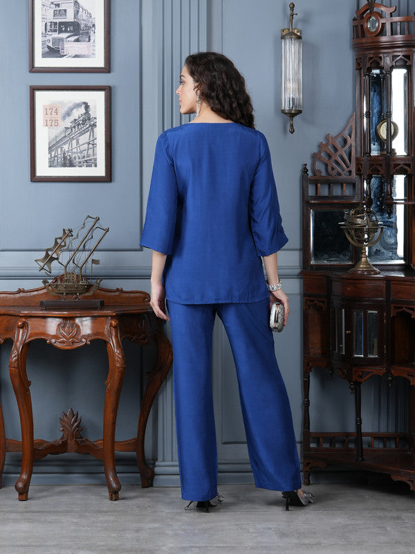 Electric Blue Russian Silk Co-ord Set