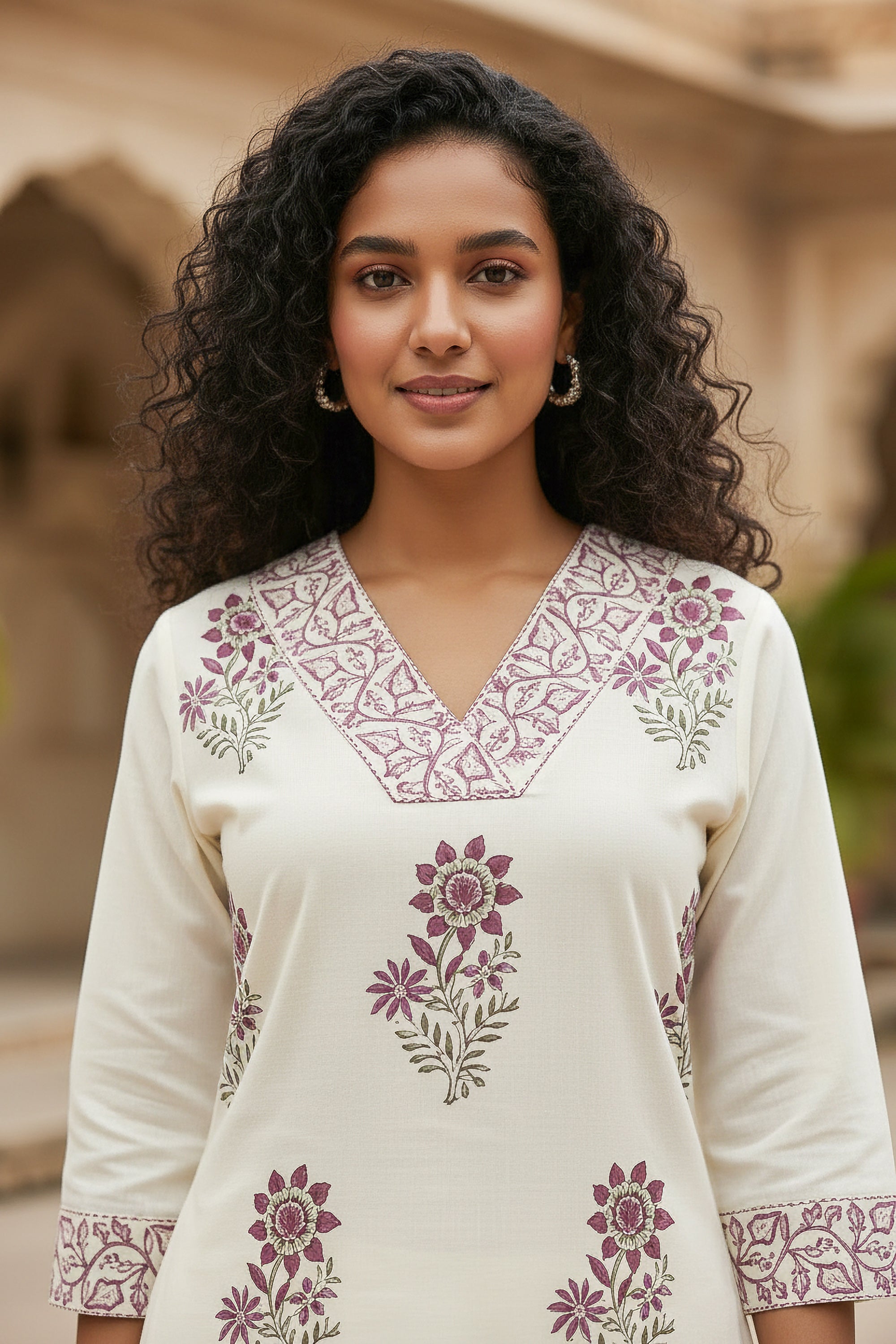 Ivory Floral Printed Co-ord Set