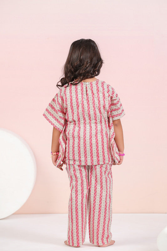 Crimson Stripes Kaftan Set