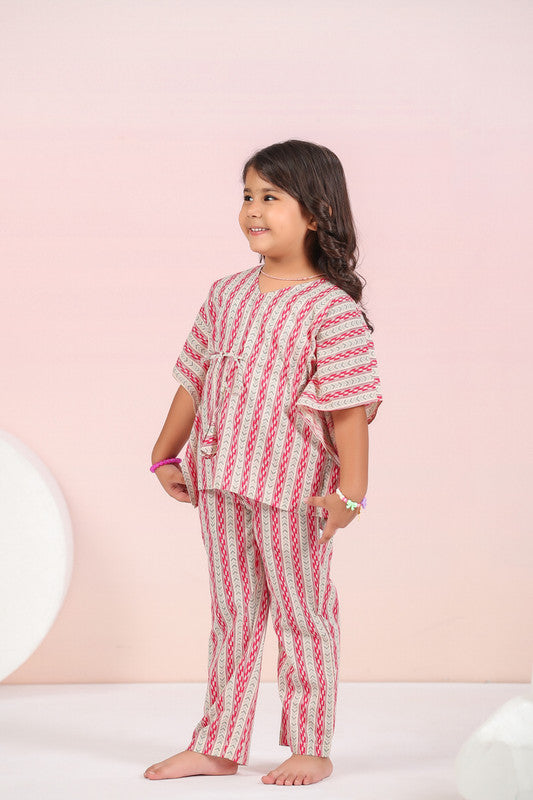 Crimson Stripes Kaftan Set